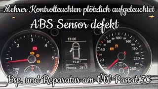 Mehrere Kontrollleuchten plötzlich aufgeleuchtet, ABS Sensor defekt, Reparatur (ABS sensor defective