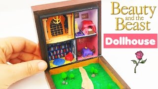 HOW TO MAKE MINIATURE DOLLHOUSE Beauty & Beast doll crafts diy tutorial