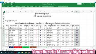 របៀបបញ្ចូលពិន្ទុក្នុងតារាង Excel សម្រាប់ថ្នាក់ទី១២វិទ្យាល័យមេសាង ខេត្តព្រៃវែង ឆ្នាំ២០២៣