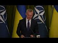 nato stands with ukraine jens stoltenberg delivers news conference in kyiv