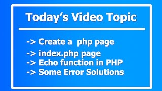 1. Echo Function in PHP - Php tutorial in hindi by Tutorial 4