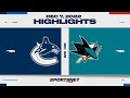 NHL Highlights | Canucks vs. Sharks - December 7, 2022