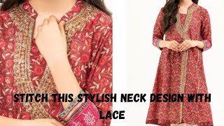 8 to 10 years girls  frock complete cutting and stitching [stylish neck design] dress design for eid