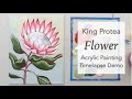 King Protea: Acrylic Painting Demo Timelape