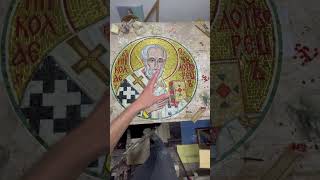 Закончил набор мозаики Николая Чудотворца #мозаика #творчество #mosaic #art #mosaicart #икона