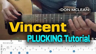 Vincent - Don Mclean (Plucking Tutorial - With Tablature)