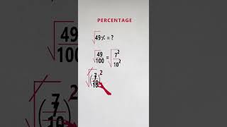 Square root of 49 percentage II Mendakuduru #shorts #maths #percentage