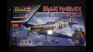 In box review of the Revell 1/32 Spitfire MKII, Iron Maiden 'Aces High' Version.