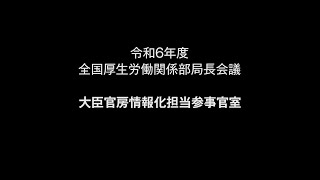 17大臣官房情報化担当参事官室　説明【令和６年度 全国厚生労働関係部局長会議】