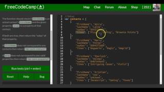 Profile Lookup, freeCodeCamp Basic Javascript