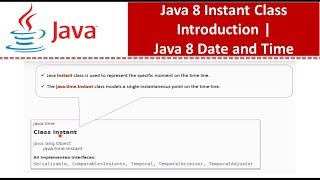 Java 8 Instant Class Introduction | Java 8 Date and Time | Java Date and Time