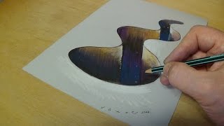 3D Drawing Hole for Kids - How to Draw 3D Hole - Trick Art on Paper