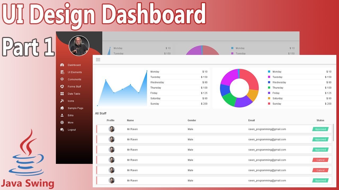 Java Swing Ui Design Dashboard Part 1 Youtube