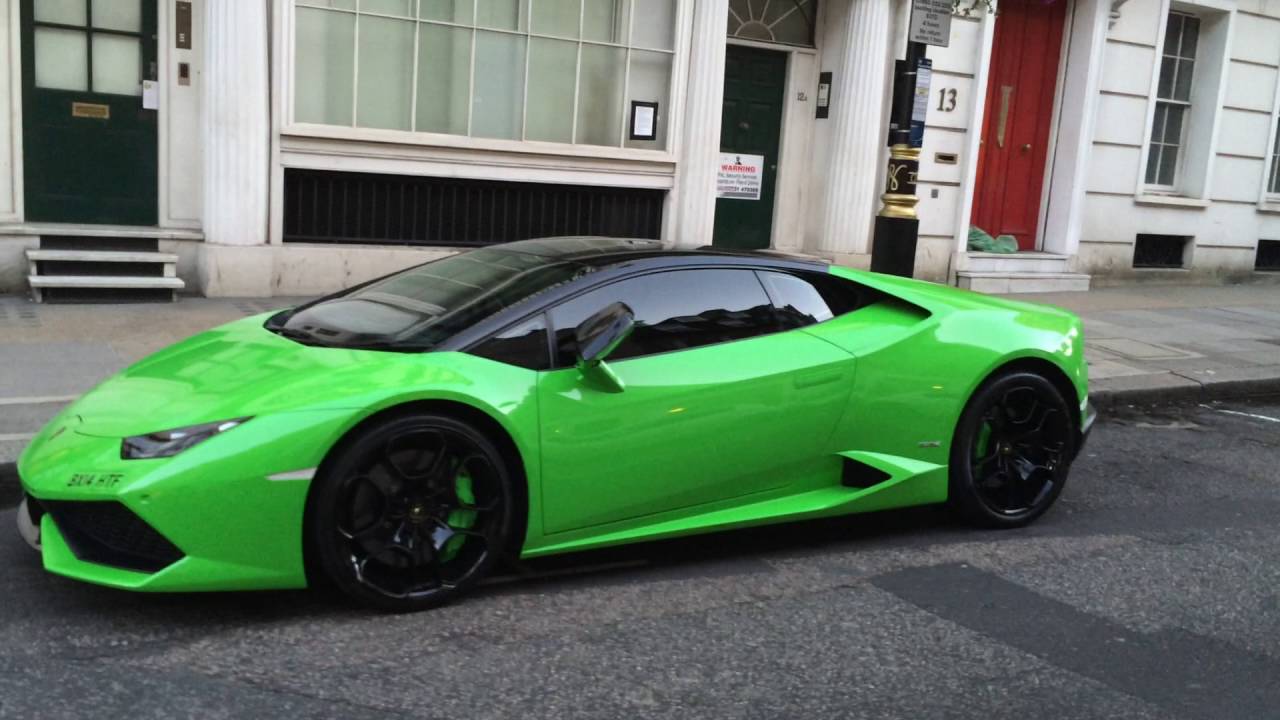Green Lamborghini Huracan In London Youtube