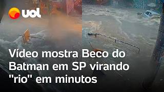 Chuva em São Paulo inundou o Beco do Batman em poucos minutos após temporal; veja vídeo