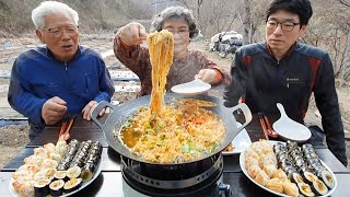 Today, easy-to-make ramen, gimbap, tofu sushi mukbang (recipe)