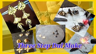 Three Step Ear Dul Making . ♥ কলকে ফুল ডিজাইন কানের দুল . Ear tup making @amazing jewellery works.