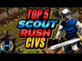 Top 5 Best Scout Rush Civilizations | Aoe2