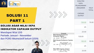 Solusi Untuk Dapat Nilai 100 Capaian Output Periode Jan-Nov 2024 dan PCRO Akumulatif belum 100%