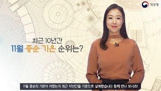 [숫자로보는날씨] 최근 10년간 11월 중순 기온은?