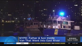 Van with father, son inside plunges into East River