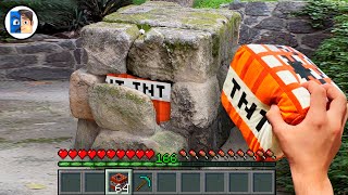 Minecraft in Real Life POV TNT TRAP IN STONE Realistic Minecraft Real POV 創世神第一人稱真人版版