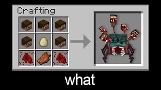 Minecraft wait what meme part 516 (Crafting Five Scary Head Steve)