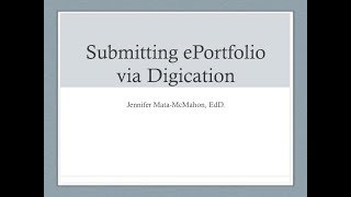 Submitting ePortfolio via Digication