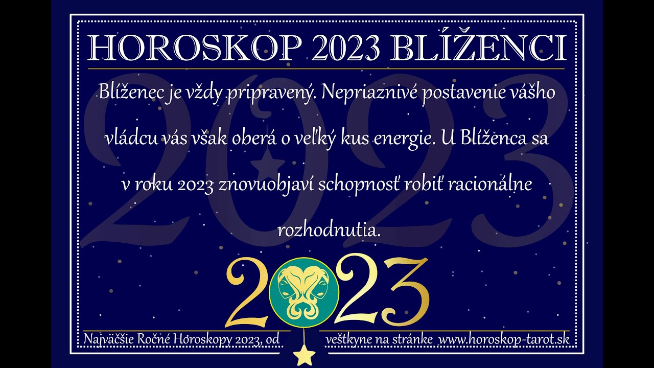 Veľký Horoskop Na Rok 2023 Blíženci Láska, Zdravie… Cez Horoskopy 2023 ...