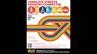 Complete Streets Advisory Committee Quarterly Meeting (May 19, 2026)