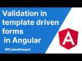angular tutorial | validation in template driven forms