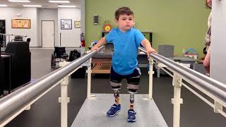 Noah, Bilateral AK amputee, First Steps on Patterson Propulsion Socket (PPS) Prosthetic system