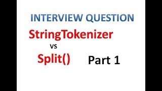 StringTokenizer vs Split() in java Part 1- Hindi