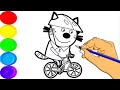 Colouring Pudding Coloring Book Page | Kid-e-cats | Markers