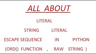 literals in python- part-1 string literals in python|hmtech