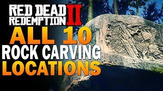 RDR2 All 10 Rock Carving Location Guide! Red Dead Redemption 2 Gameplay