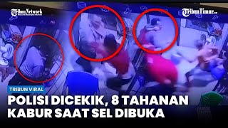 CEROBOH! Polisi Ini Diseruduk Gerombolan Tahanan saat Gembok Pintu Sel Dibuka