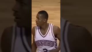 Allen Iverson First Career Highlight In NBA Debut With The Philadelphia 76ers In 1996