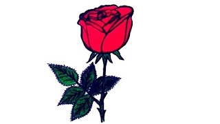 ROSE Drawing Easy 🌹| How to Draw a Rose step by step
