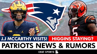 J.J. McCarthy VISITING The Patriots Today + NO Trade For Tee Higgins? New England Patriots Rumors