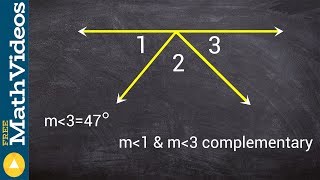Solve for the missing angle using complementary and supplementary angles