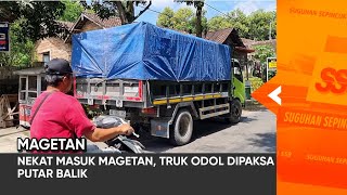 MAGETAN - Nekat Masuk Magetan, Truk ODOL Dipaksa Putar Balik