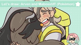 Arven and Mabosstif (Pokemon Scarlet + Violet) [Drawing Process Video] 🧡💜