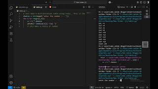 A basic multiplication table generator in Python(using loops) !! #coding