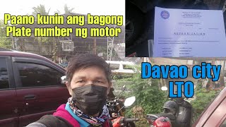 LTO NEW PLATE NUMBER NG MOTOR PAANO KUNIN DITO SA DAVAO CITY