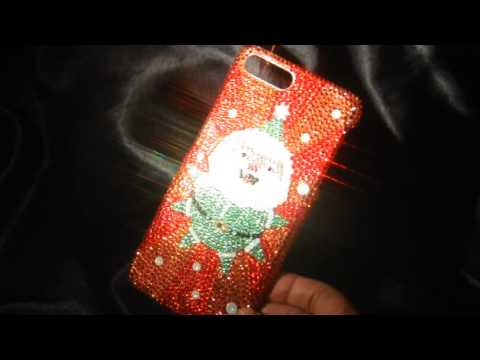 Cute Santa Bling Swarovski Crystal iPhone 7 Plus Case - Silver For Christmas 2016 Cute Santa Bling Swarovski Crystal iPhone 7 Plus Case - Silver For Christmas 2016