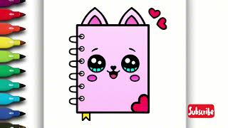 كيف ترسم نوتة يومية كيوت وسهل خطوة بخطوة / رسم سهل / تعليم الرسم للمبتدئين || Cute Notebook Drawing