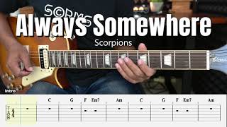Always Somewhere -  Scorpions - Guitar Instrumental Cover + Tab