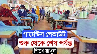 How To Garments Layout in A Line গার্মেন্টসের একটি লাইনের লে আউট কিভাবে করা হয় গার্মেন্টসের কাজ