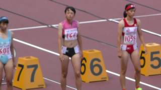 20160730岡山インターハイ女子100m準決勝1組